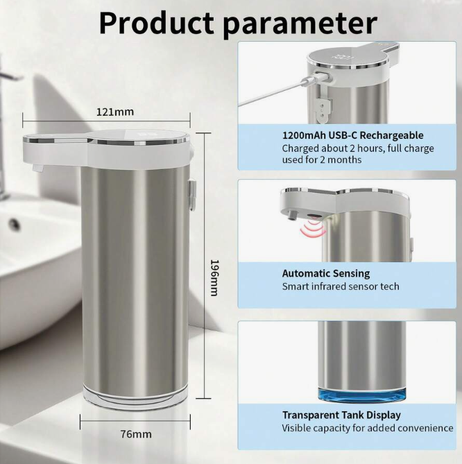 FreshFlush Steel Touch-Free Soap Dispenser